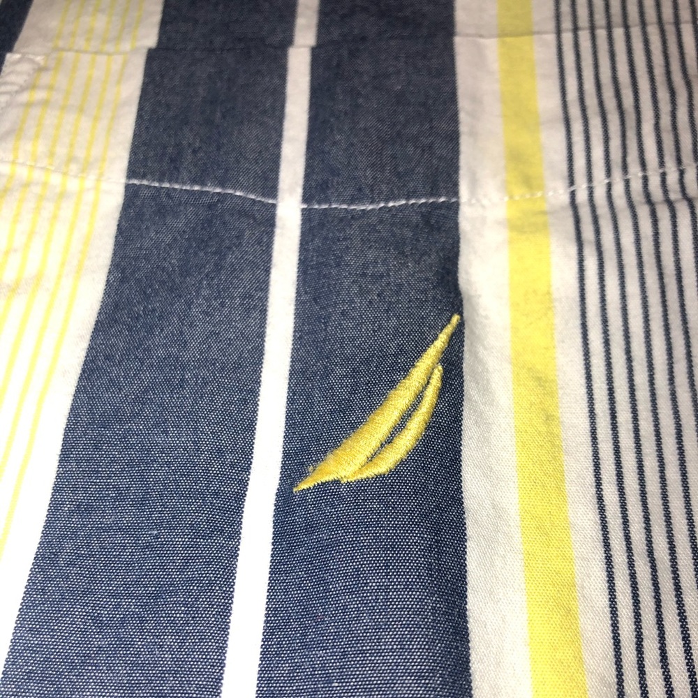 Mens Nautica Small Logo Striped LS Button Up Shirt - Picture 3 of 5